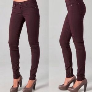 Vince Calgary Straight-Leg Jean in Claret/ Burgundy/Maroon, size 25